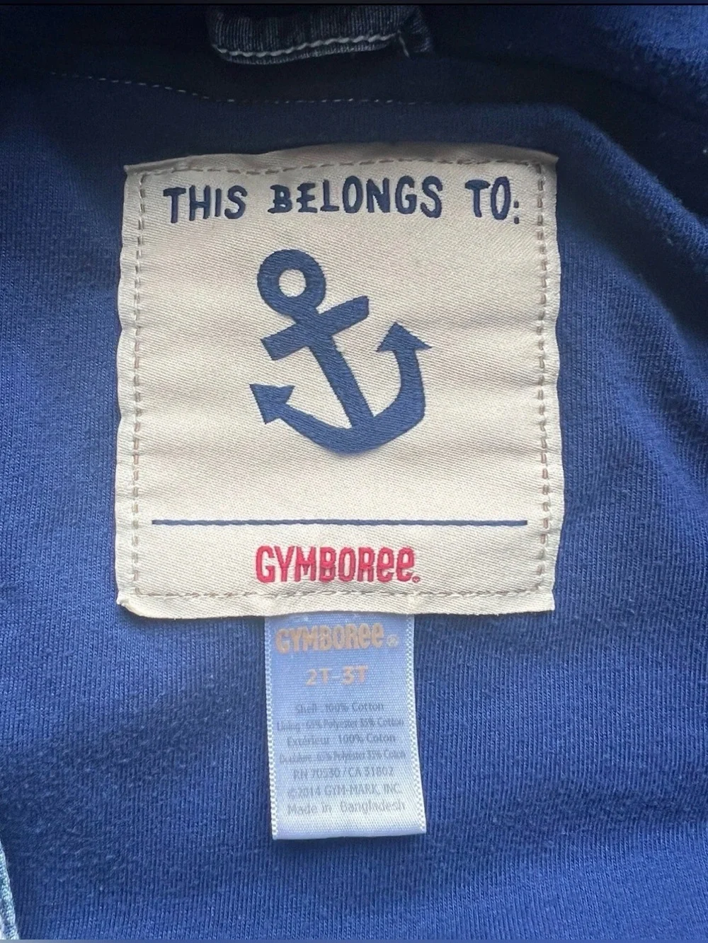 Gymboree Toddler Chambray Denim Lined Hooded Jacket Size 2T-3T Kids Zip Up